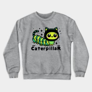 Cute Cat Caterpillar Hybrid Pun Crewneck Sweatshirt